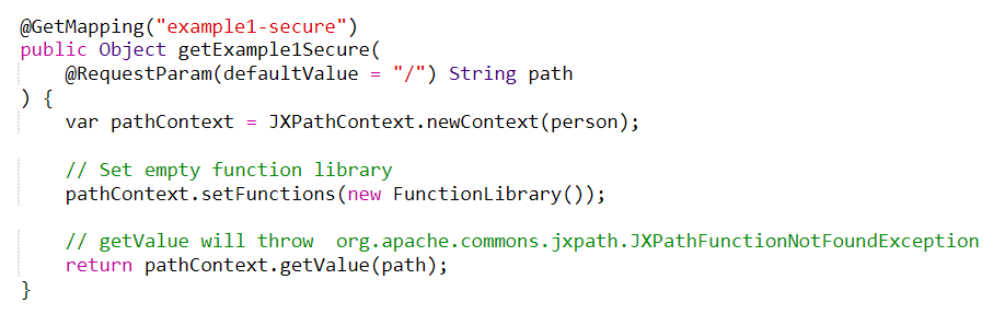 Secured JXPath Functions