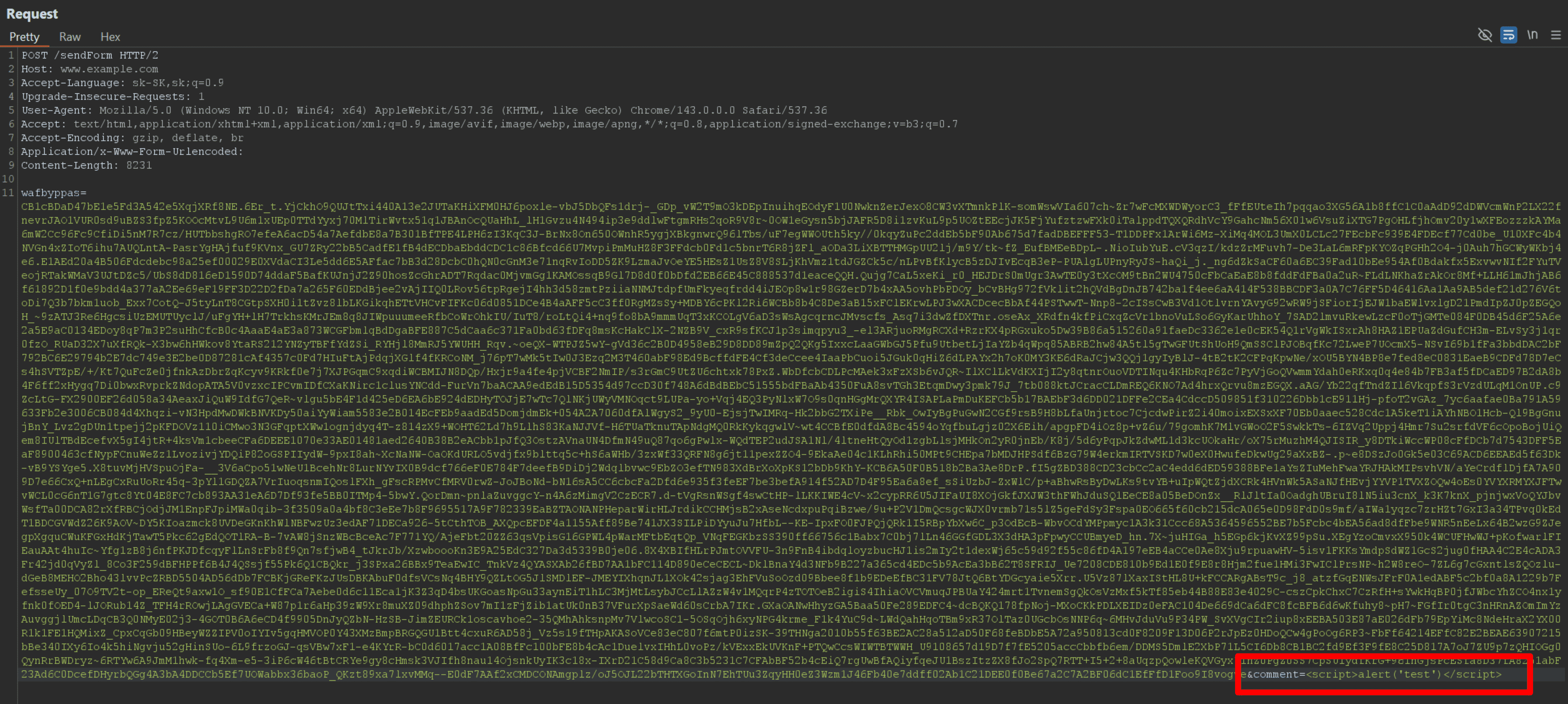 Príklad vloženia veľkého množstva vyplňujúcich dát Príklad vloženia veľkého množstva vyplňujúcich dát